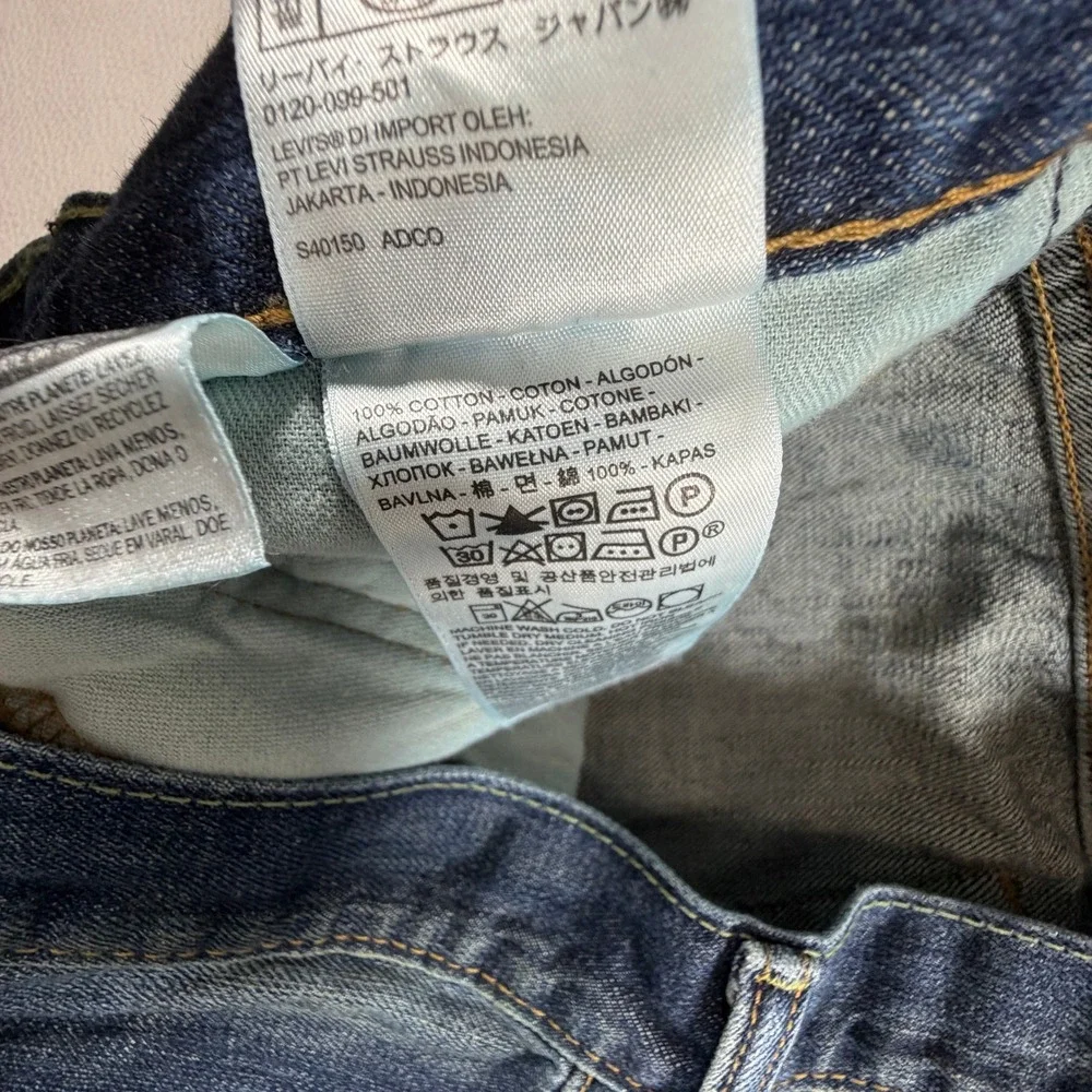 Levis 527 Slim Bootcut Mens Jeans 34x30 Medium Wash Blue Denim Western Fade